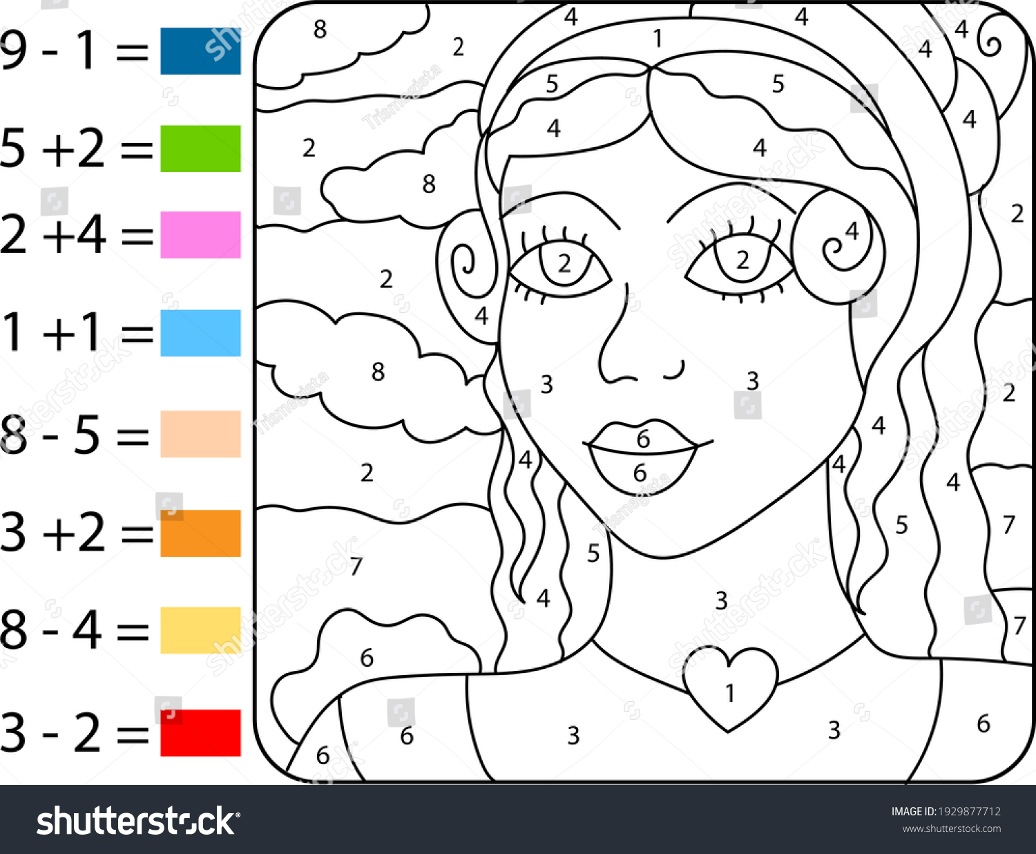 Coloring book children by numbers color stock vector royalty free