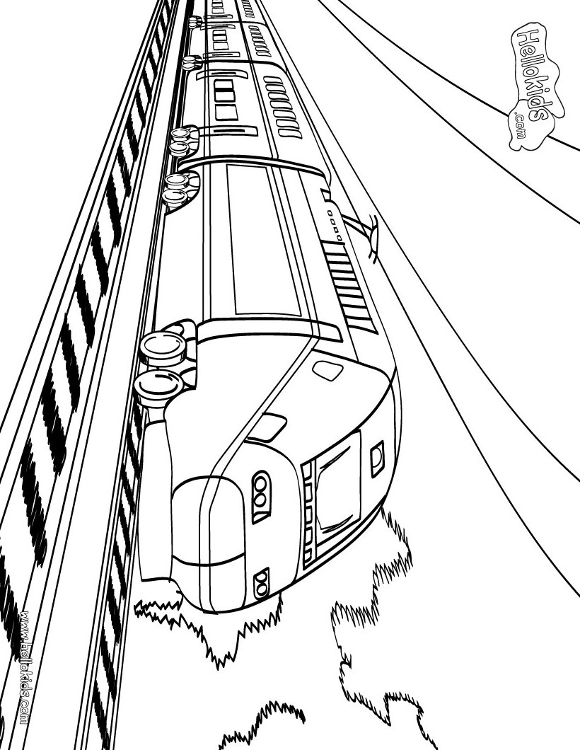 Best train subway and railway coloring pages for kids