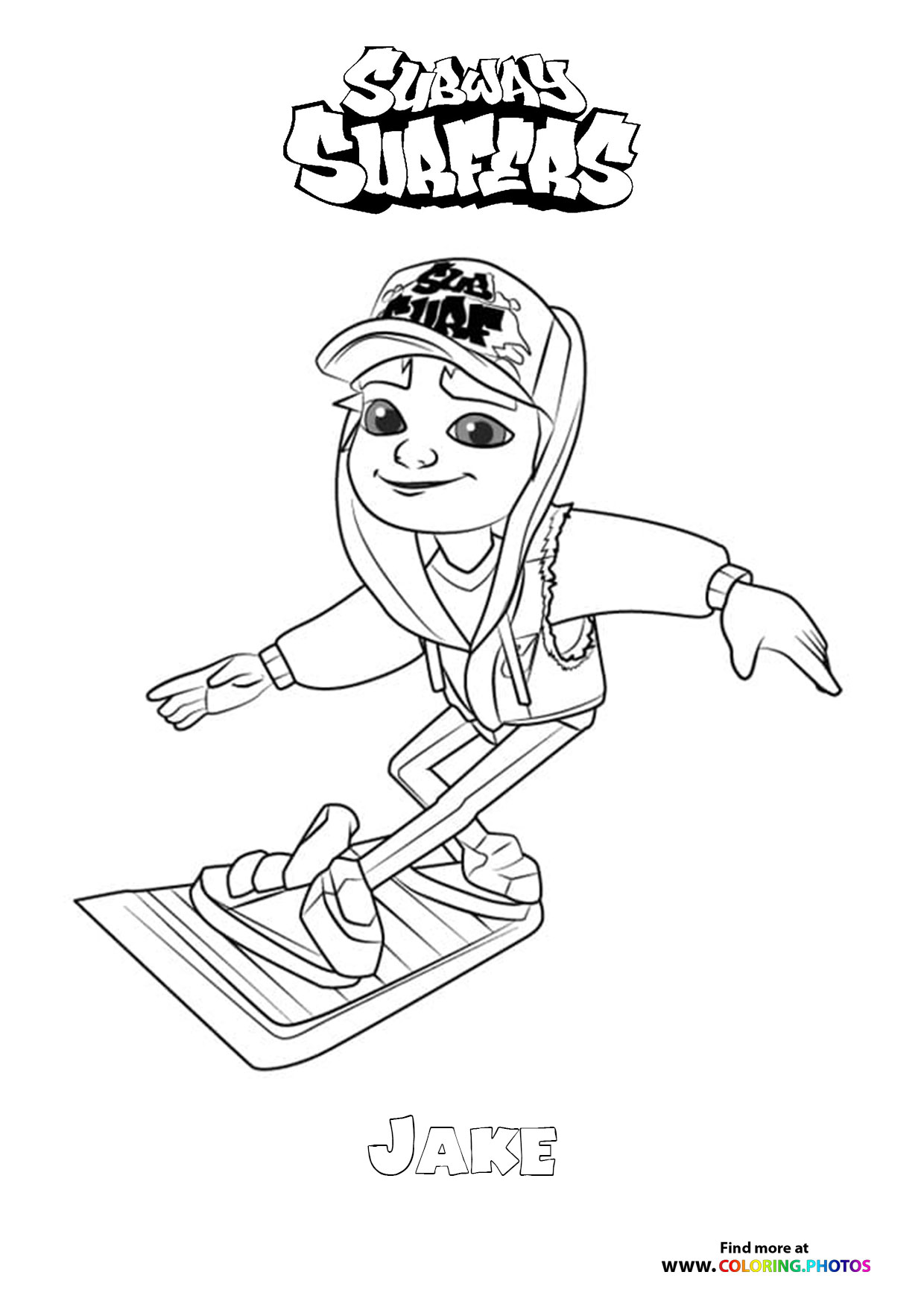 Jake surfing from subway surfers