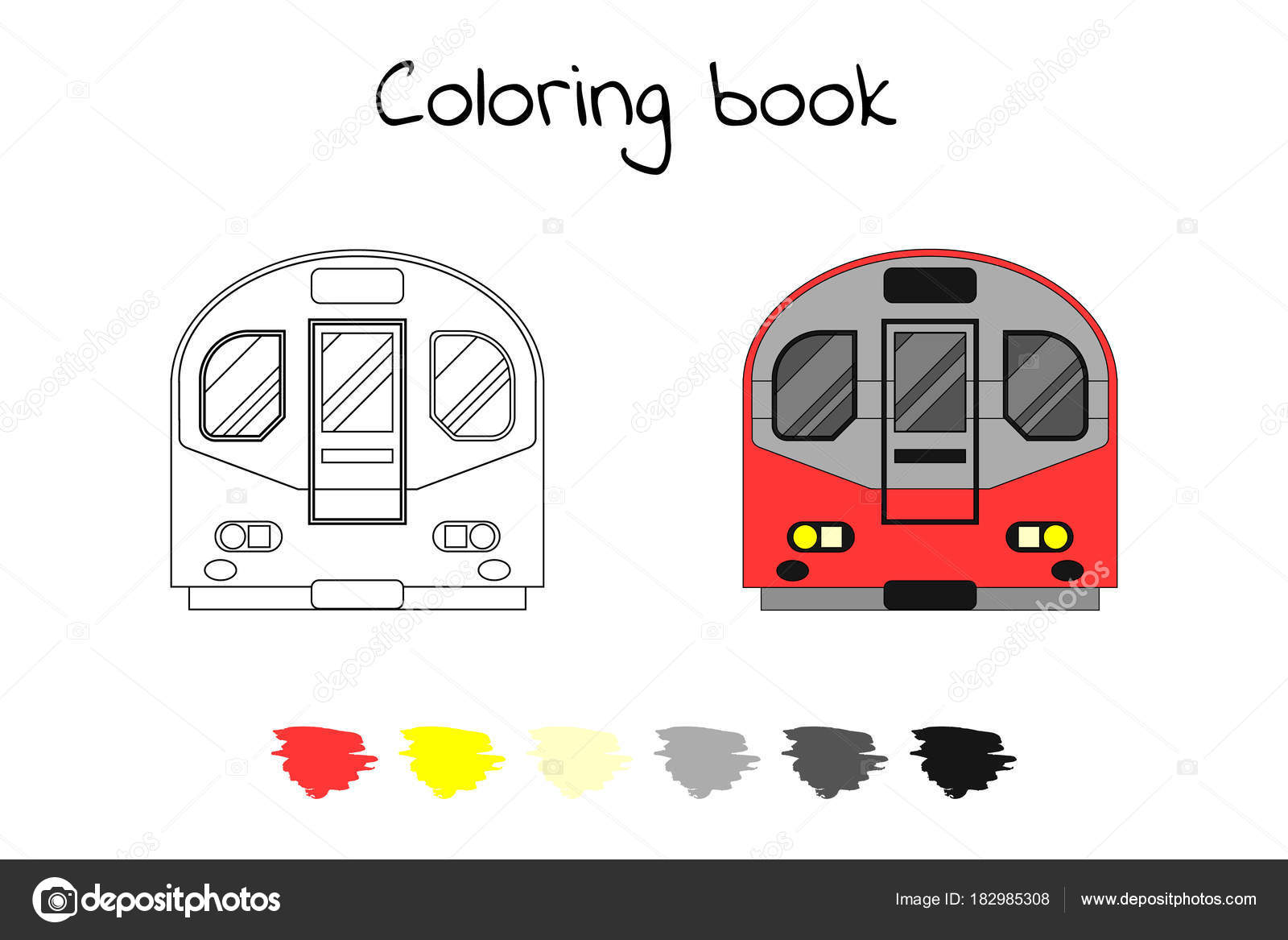 Coloring book for children vector illustration subway train m stock vector by sandstorm