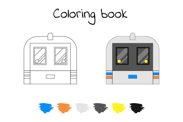 Coloring book for children vector illustration subway train m stock illustration