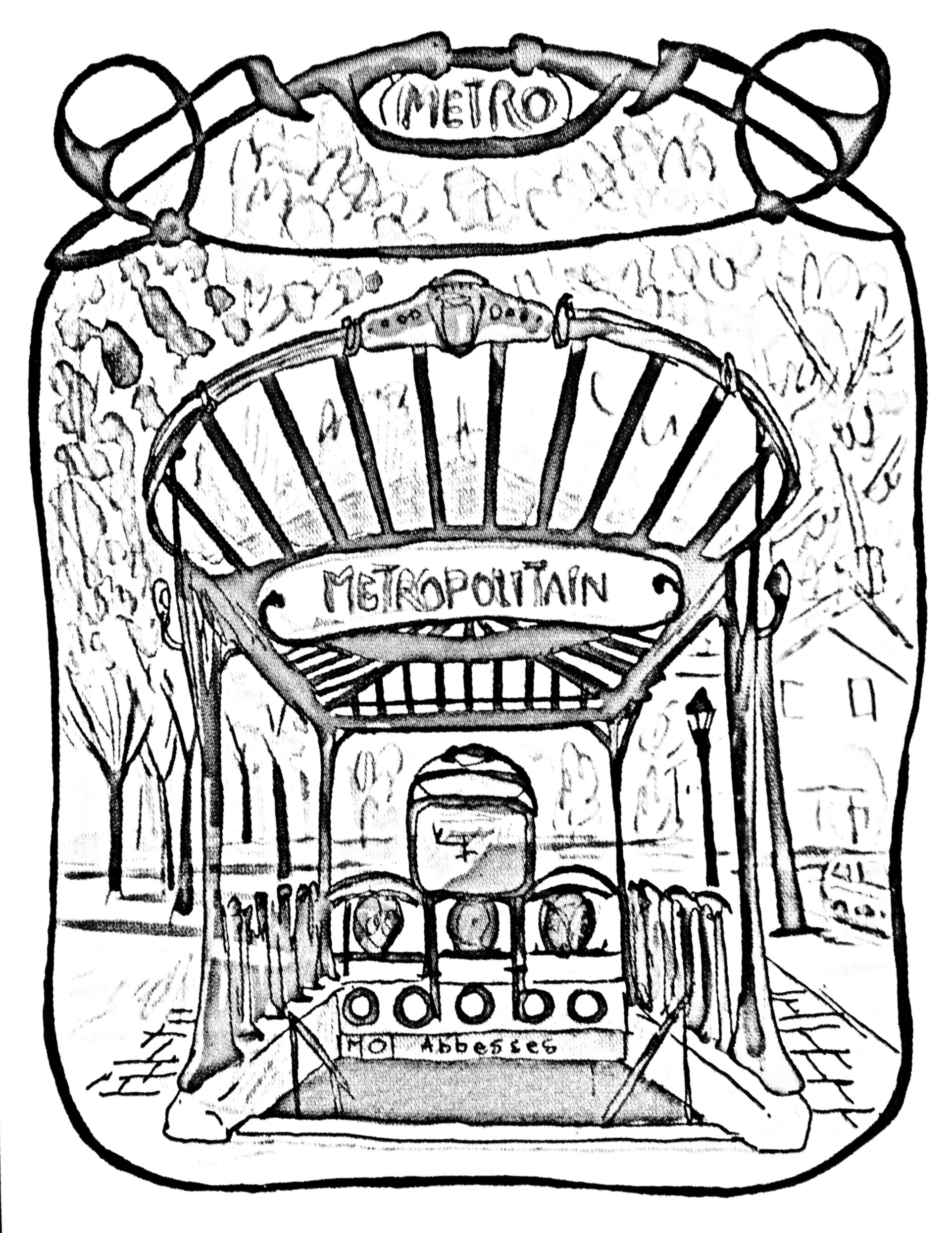 Entrance gate to paris subway