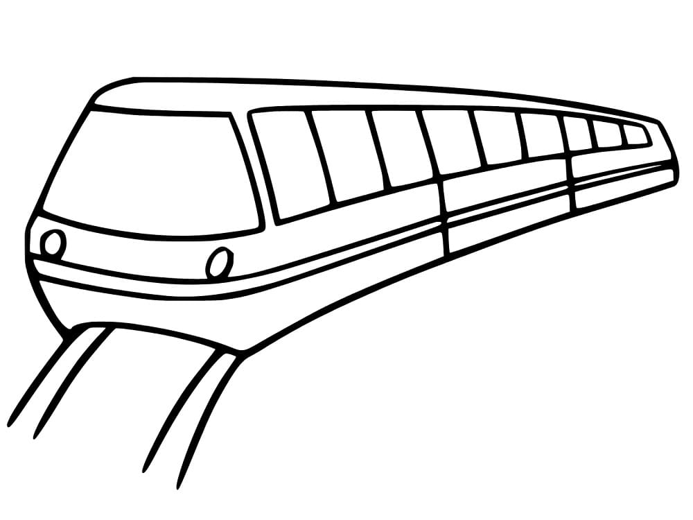 Subway train image coloring page