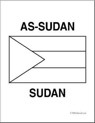 Clip art flags sudan coloring page i