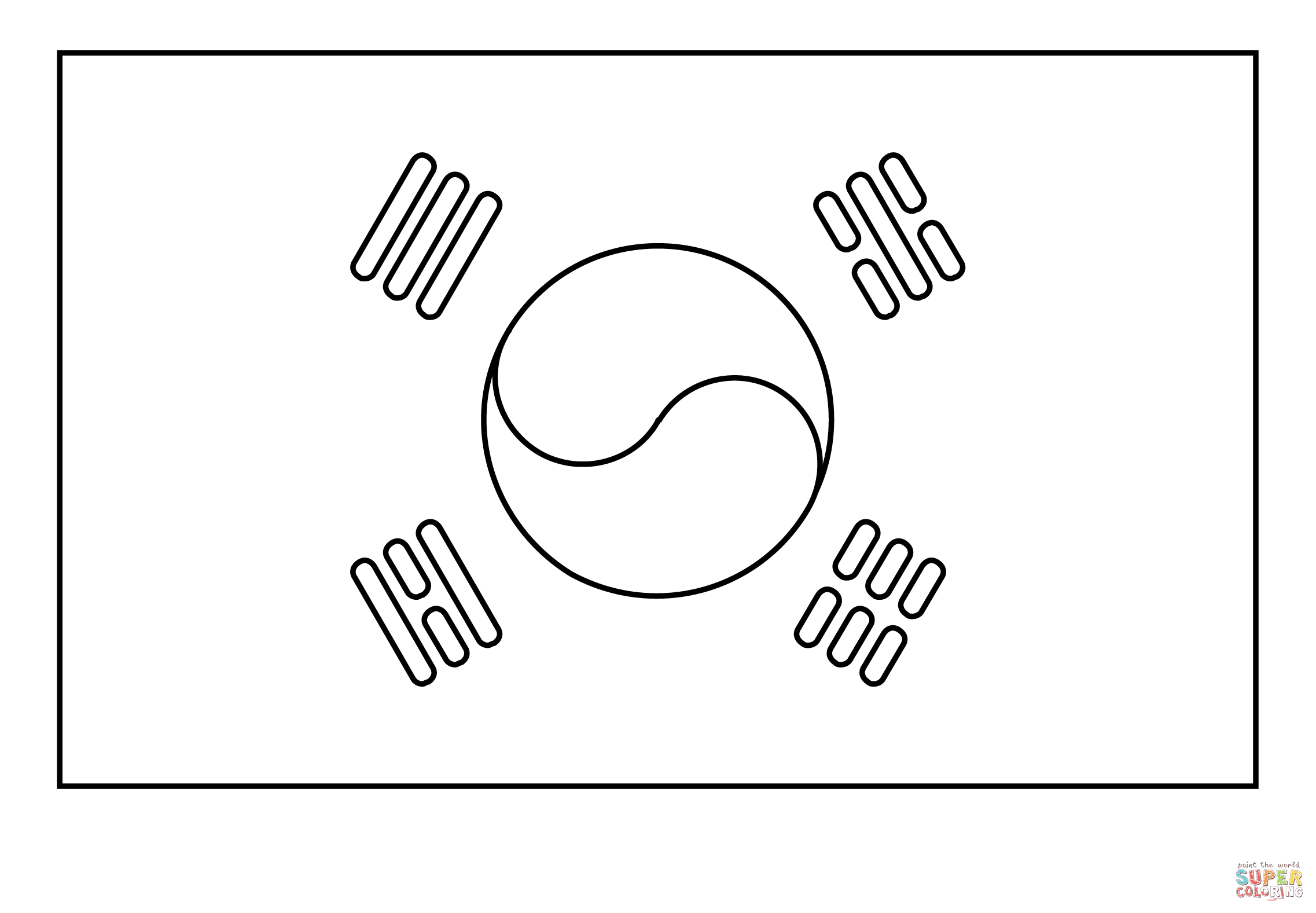 Flag of south korea emoji coloring page free printable coloring pages
