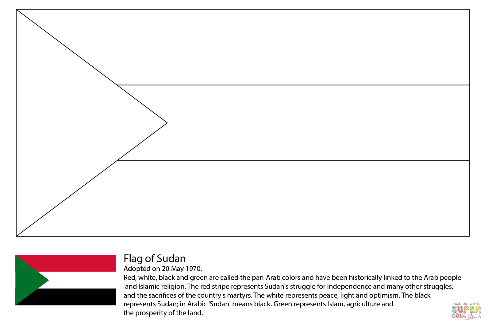 Flag of sudan coloring page free printable coloring pages