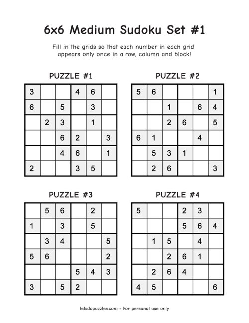 X medium sudoku set