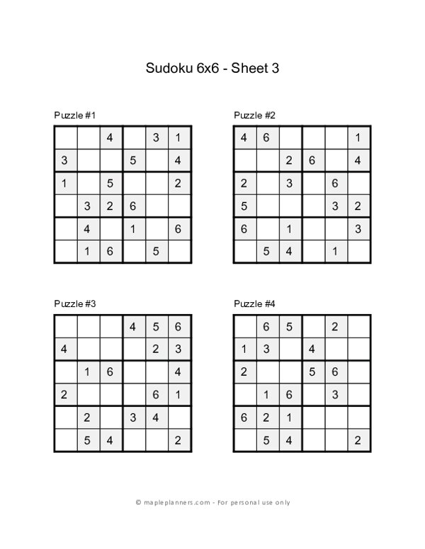 X sudoku puzzles printable