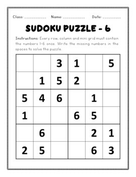 X sudoku puzzle worksheets by peppermint puzzles tpt