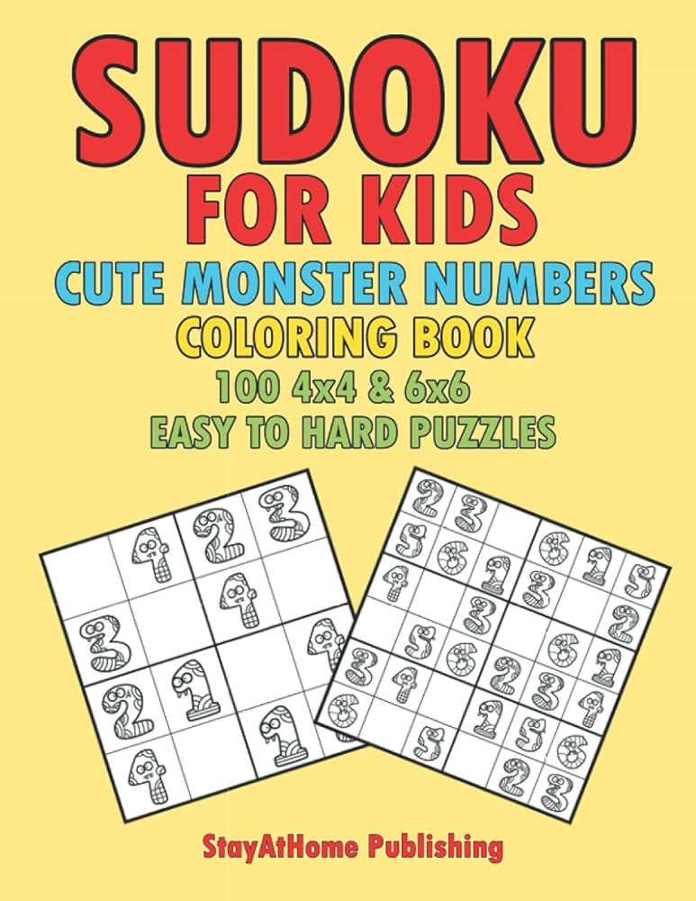 Sudoku for kids cute monster numbers loring book x x easy to hard puzzles dewitt k l foreign language books