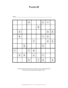 Sudoku puzzles for beginners