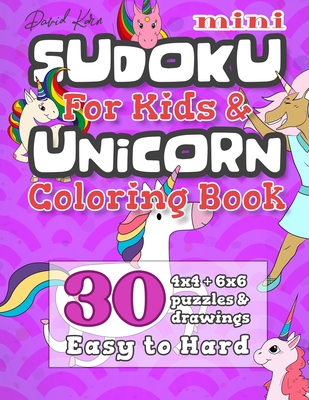 David karn mini sudoku for kids unicorn coloring book x x puzzles drawings