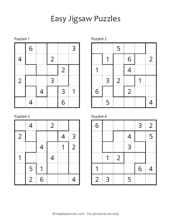 Free printable jigsaw sudoku x irregular sudoku puzzles