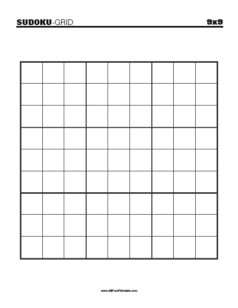 Blank sudoku grid â free printable