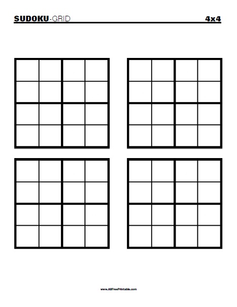 Blank ã sudoku grid â free printable