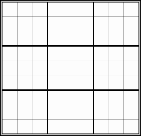 Sudoku blank grid for printing out