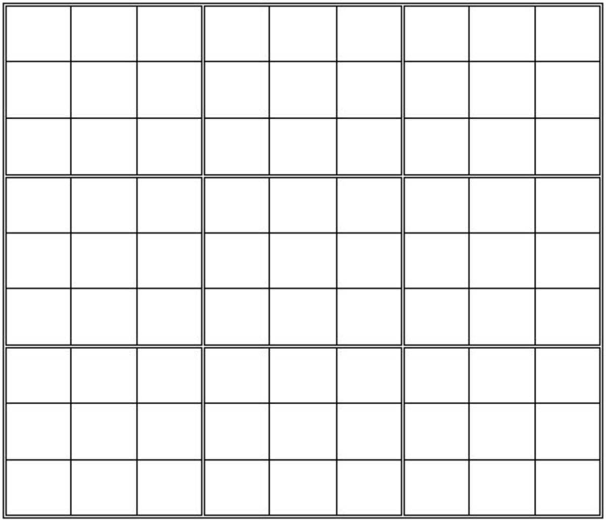 Printable blank sudoku grid