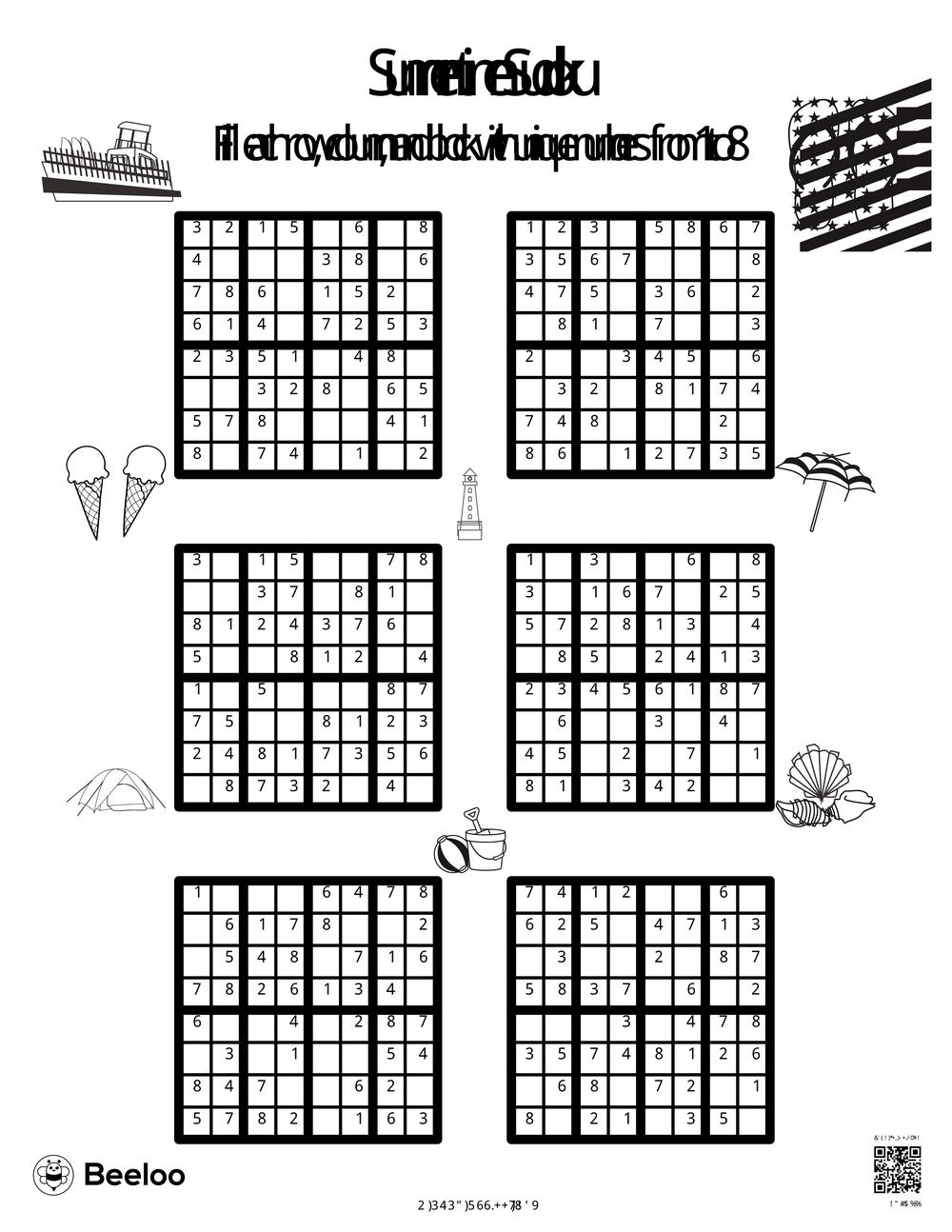 Summertime sudoku â printable crafts and activities for kids