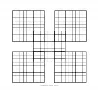 Samurai sudoku puzzle blank grid