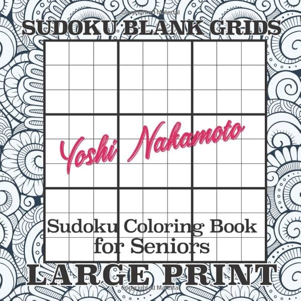 Sudoku blank grids sudoku coloring book for seniors blank sudoku pages x classic with japanese waves background large print sudoku nakamoto yoshi books
