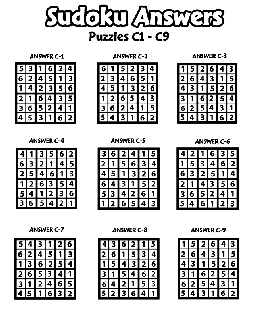 Sudoku answers free coloring pages