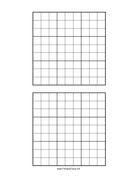 Printable sudoku grid