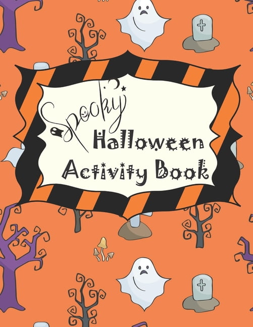 Spooky halloween activity book coloring pages sudoku mazes word searches and more