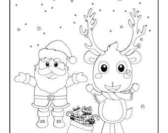 Page christmas coloring and activity book maze sudoku connect the dots word find digital download not a physical product instant download