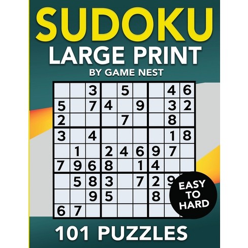 Sudoku large print puzzles easy to hard