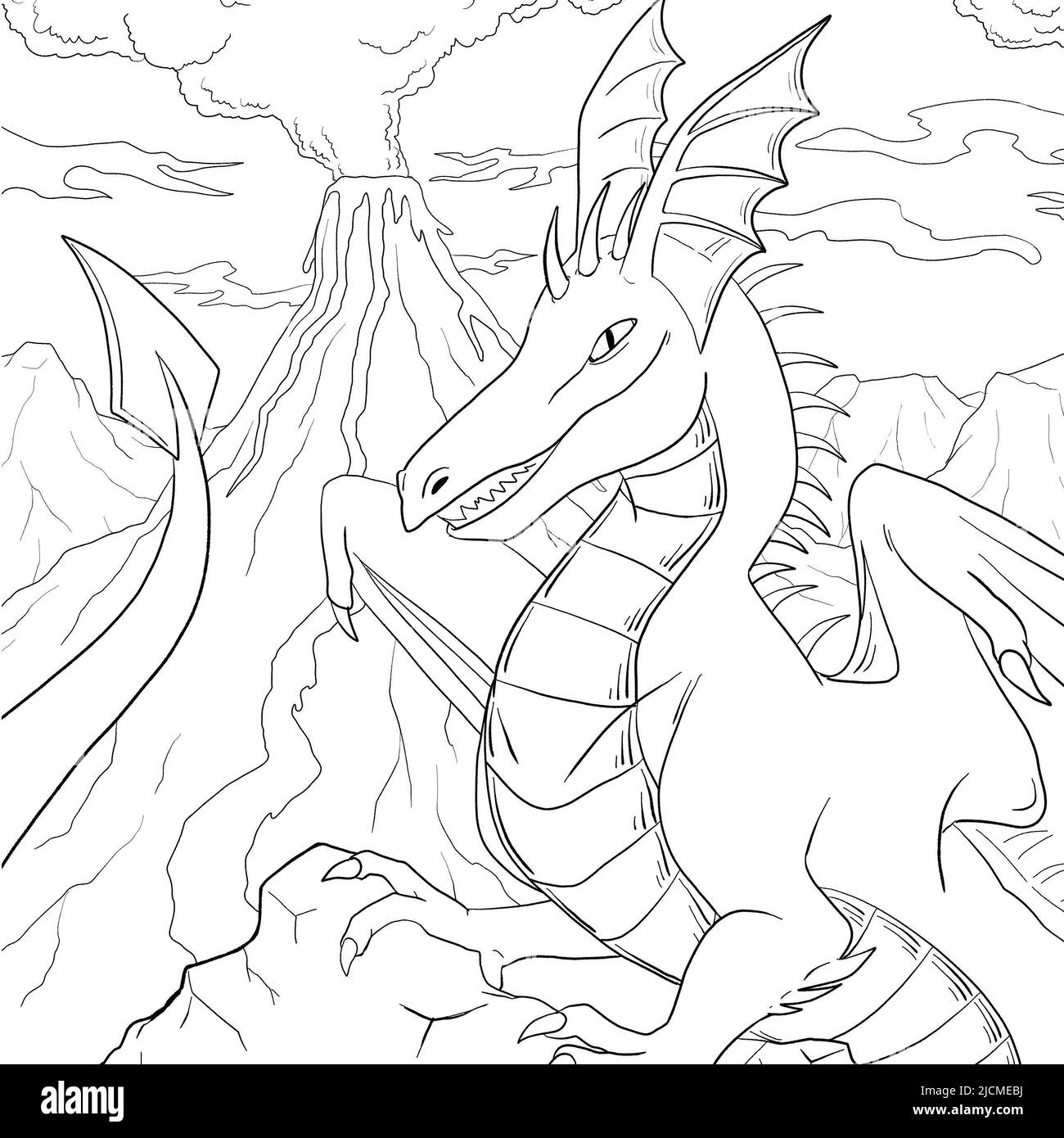 Dragon coloring page hi