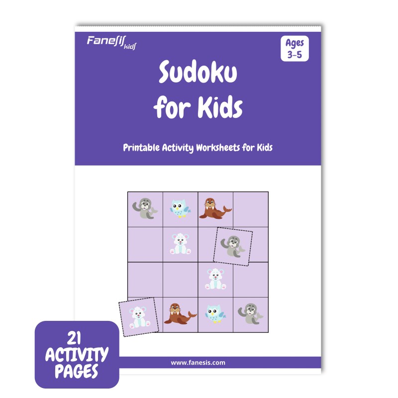 Sudoku for kids printable activity worksheets