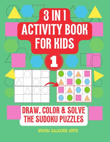 In activity book for kids draw solve color the sudoku puzzle