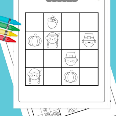 Printable thanksgiving sudoku puzzles for kids kids activities blog