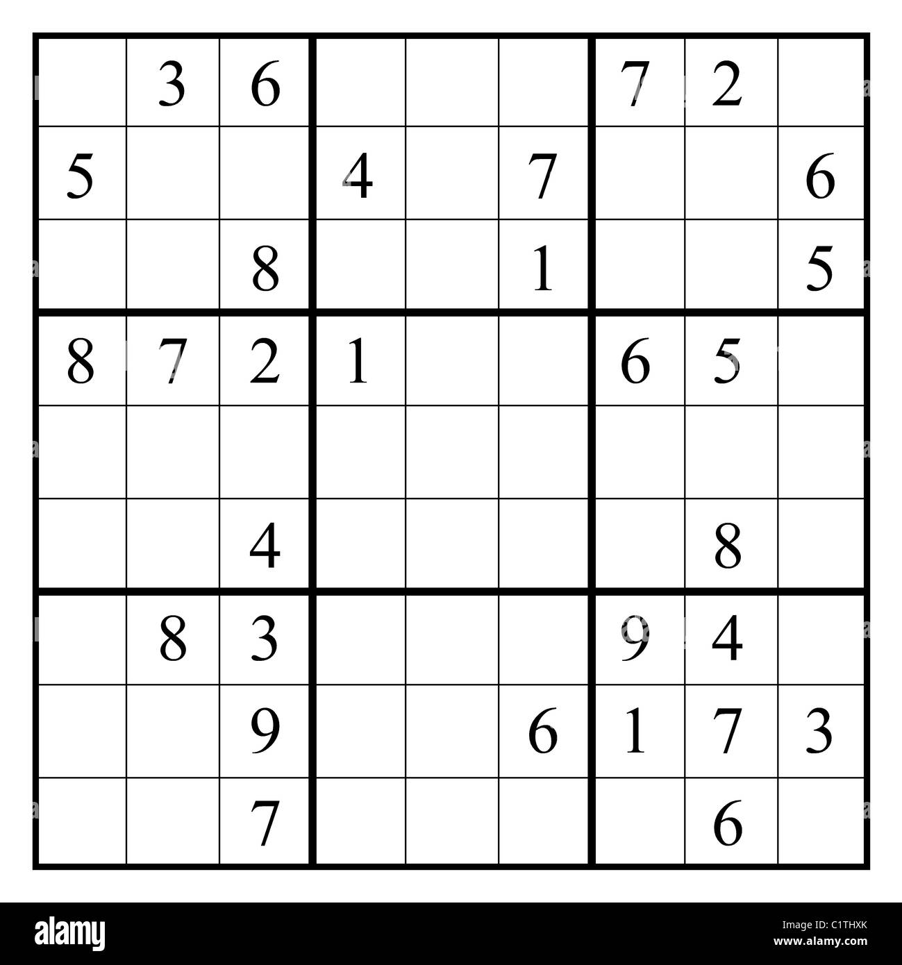 Sudoku illustration black and white stock photos images