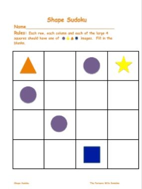 Free shape sudoku for beginners printable
