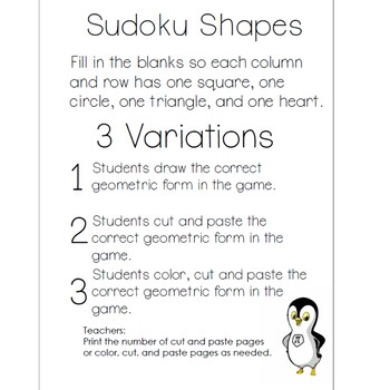 Easy sudoku shapes