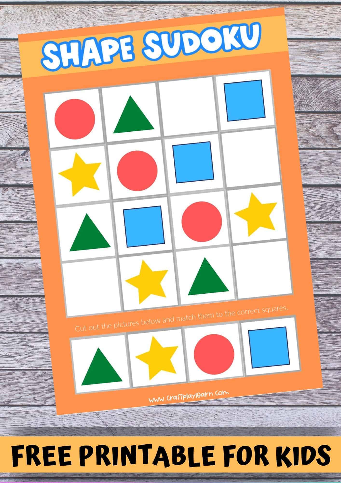 Shape sudoku for kids