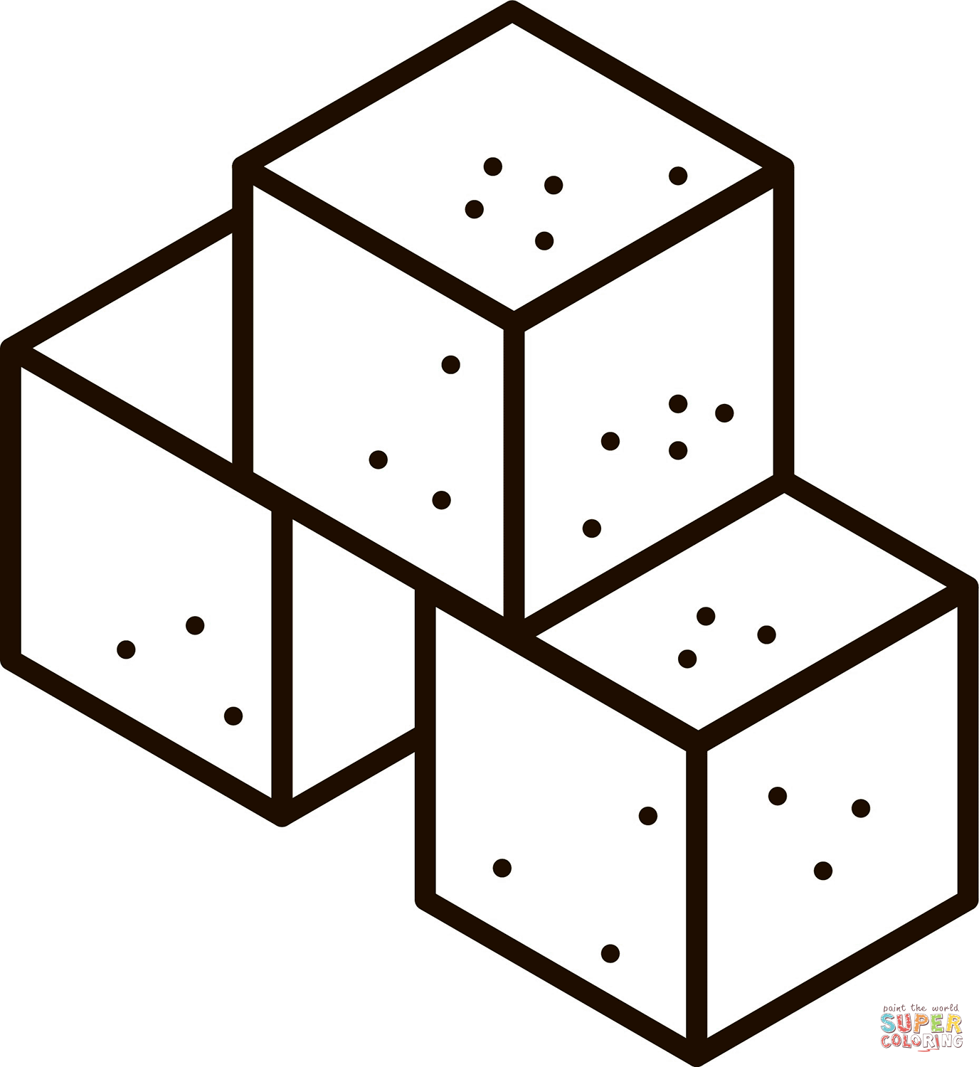 Sugar cubes coloring page free printable coloring pages