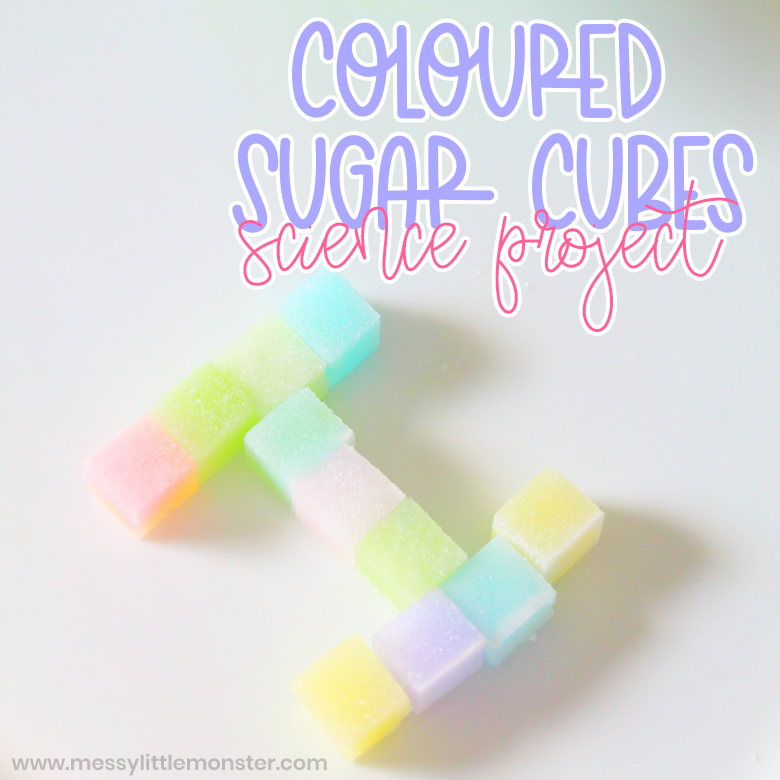 Coloured sugar cubes science project