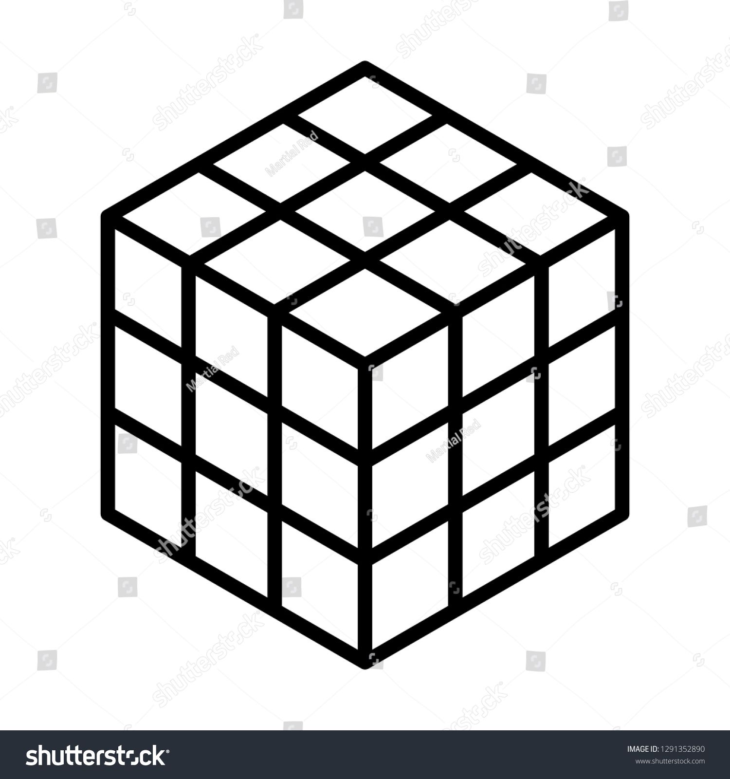Rubiks cube d bination puzzle line art vector icon for apps and websites ad sponsored puzzlelinebinationrubik rubiks cube line art vector cube