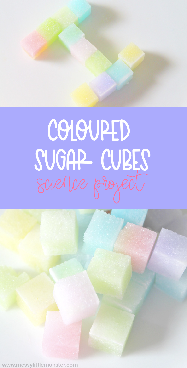 Coloured sugar cubes science project