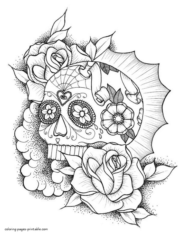 Sugar skull coloring pages to print skull coloring pages coloring pages coloring pages to print