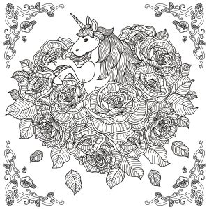 Rose coloring pages for adults kids