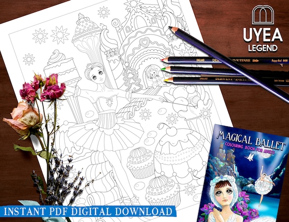 Sugar plum fairy coloring page nutcracker ballet colouring page ballet coloring instant digital download by uyea legend