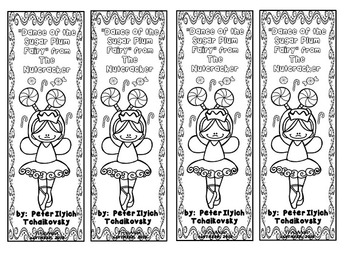 Dance of the sugar plum fairy from the nutcracker bookmarks by trinitymusic