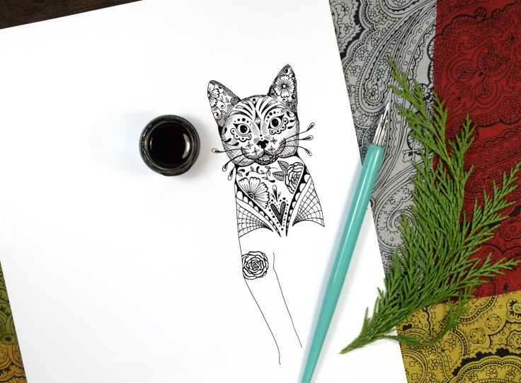 Sugar skull cat halloween printables â the postmans knock