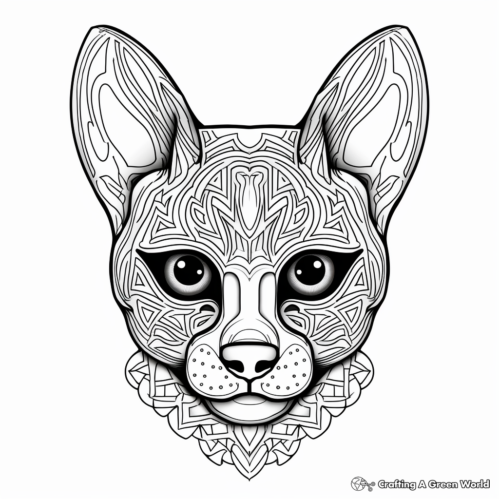 Cat head coloring pages