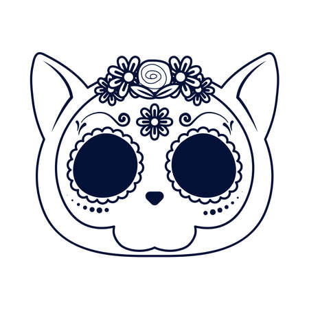 Day of the dead cat stock vector illustration and royalty free day of the dead cat clipart