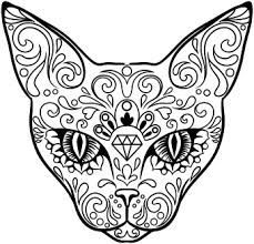 Pin by laurence oliver on coloriage halloween skull coloring pages sugar skull cat sugar skull tattoos