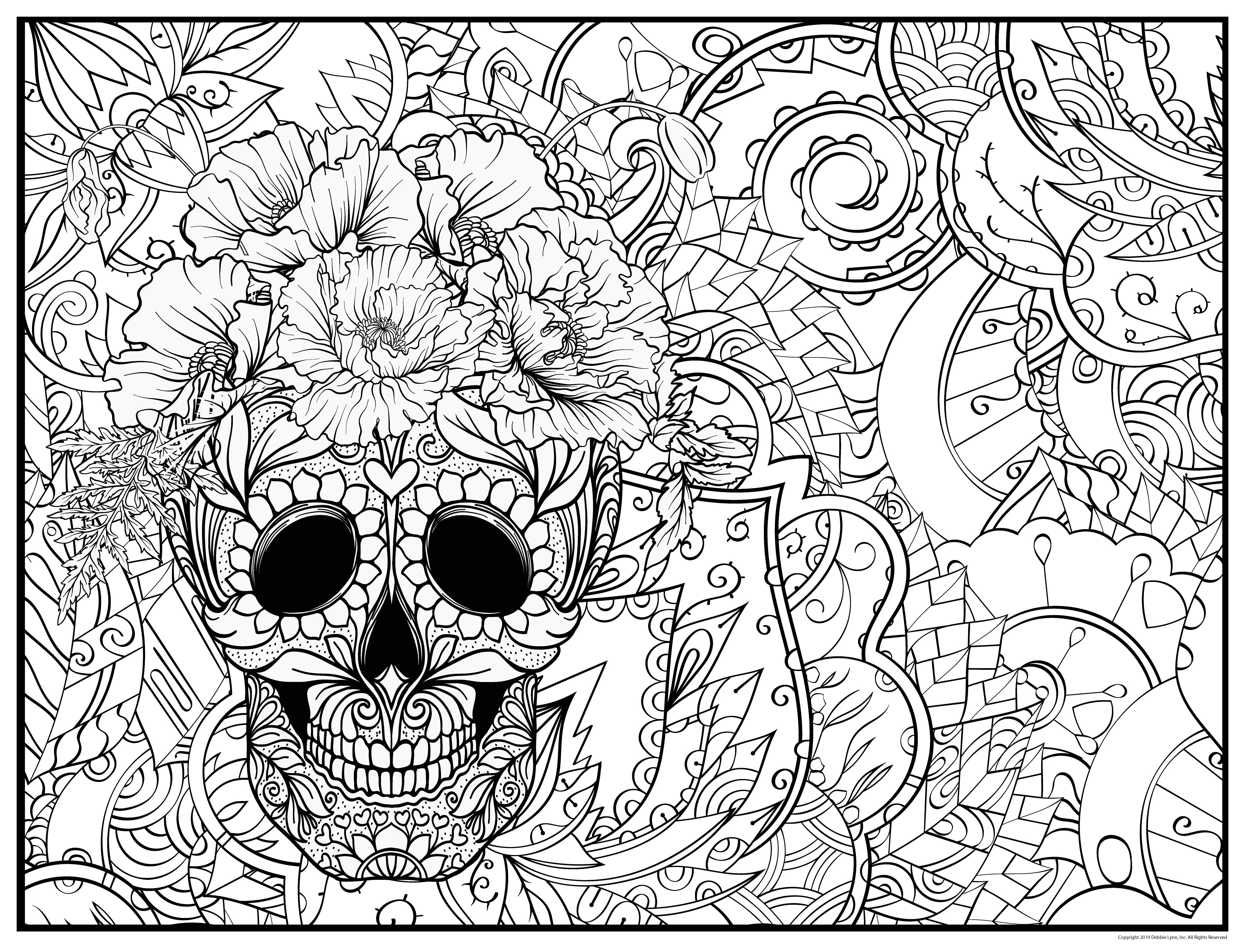 Sugar skull personalized giant coloring poster x â debbie lynn